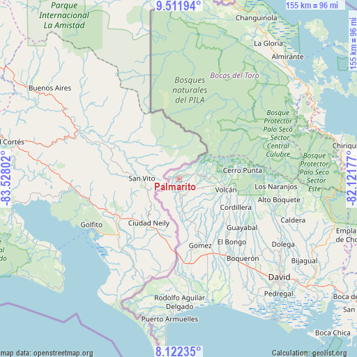 Palmarito on map