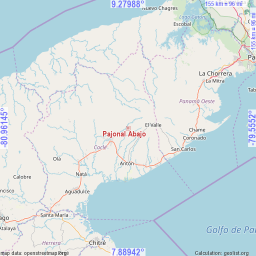 Pajonal Abajo on map