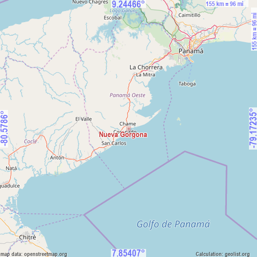 Nueva Gorgona on map