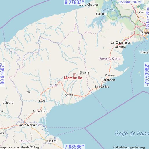 Membrillo on map