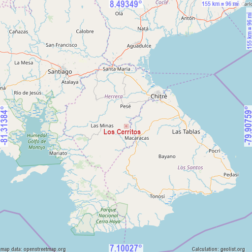Los Cerritos on map