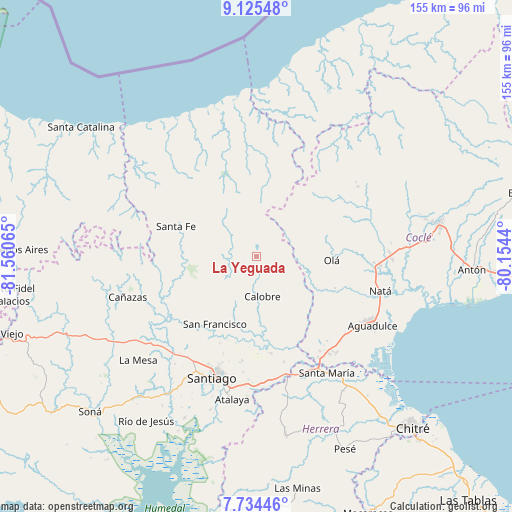 La Yeguada on map