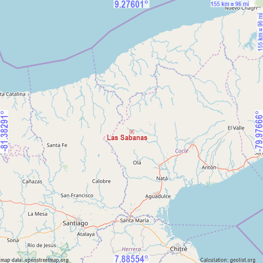 Las Sabanas on map