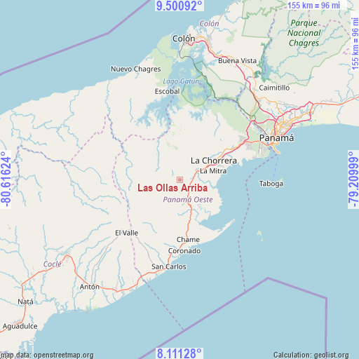 Las Ollas Arriba on map