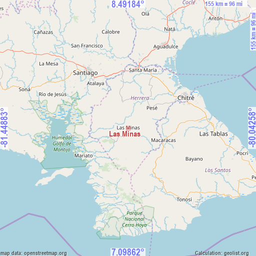 Las Minas on map
