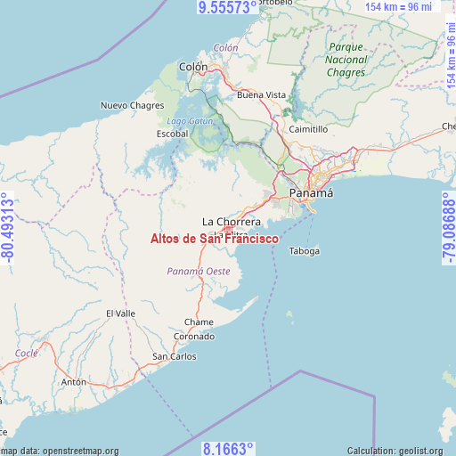 Altos de San Francisco on map