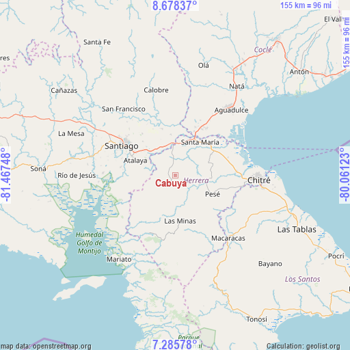 Cabuya on map