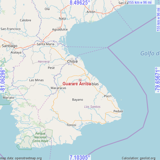 Guararé Arriba on map