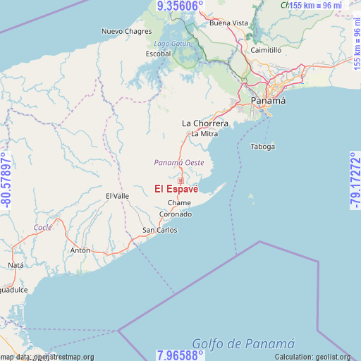 El Espavé on map