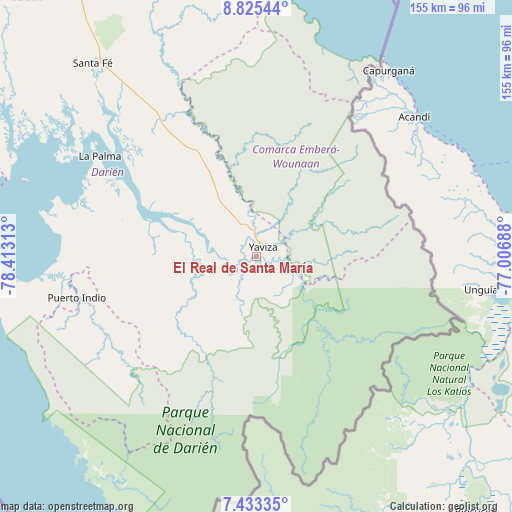 El Real de Santa María on map