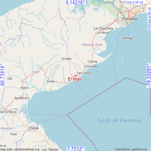 El Higo on map