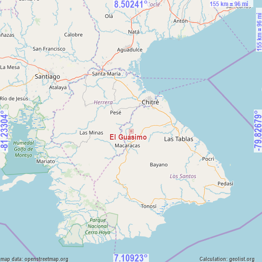El Guásimo on map