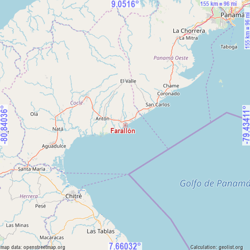 Farallón on map