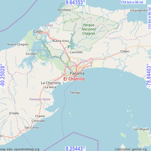 El Chorrillo on map