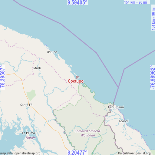 Coetupo on map