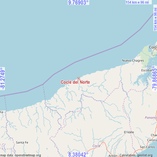 Coclé del Norte on map