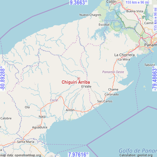 Chiguirí Arriba on map