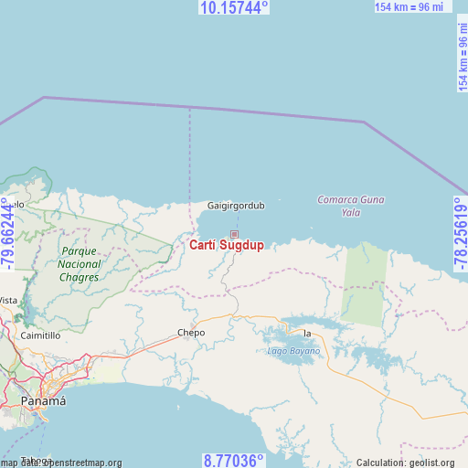 Cartí Sugdup on map