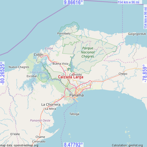 Calzada Larga on map