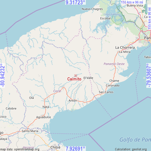 Caimito on map