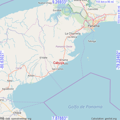 Cabuya on map