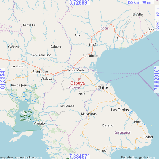 Cabuya on map