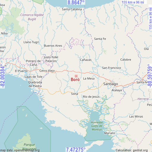 Boró on map