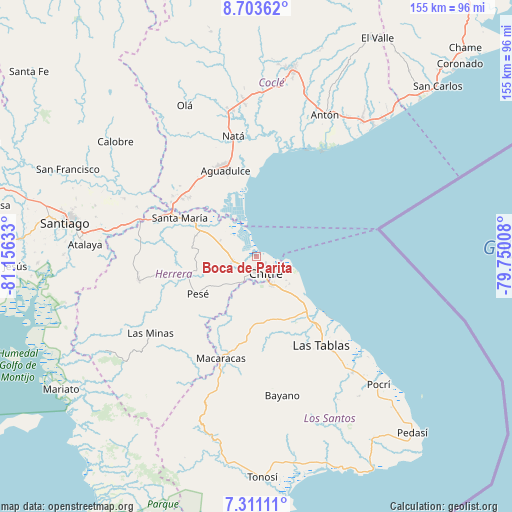 Boca de Parita on map