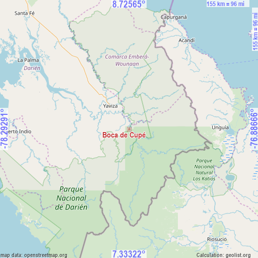 Boca de Cupé on map