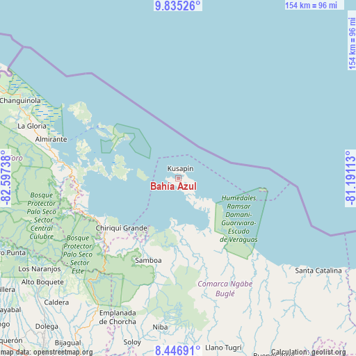 Bahía Azul on map