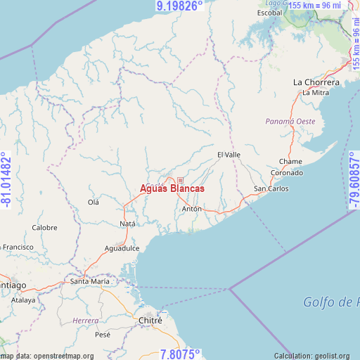 Aguas Blancas on map