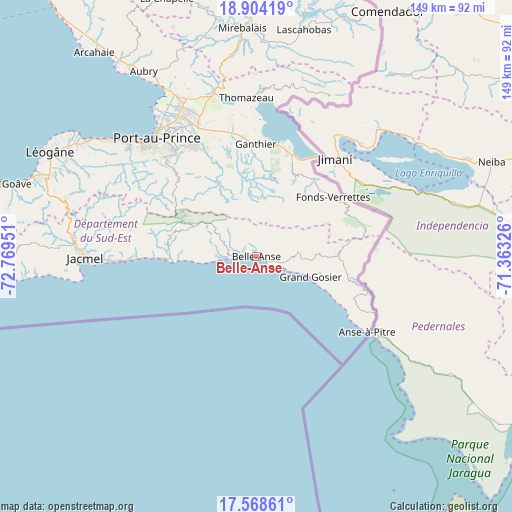 Belle-Anse on map