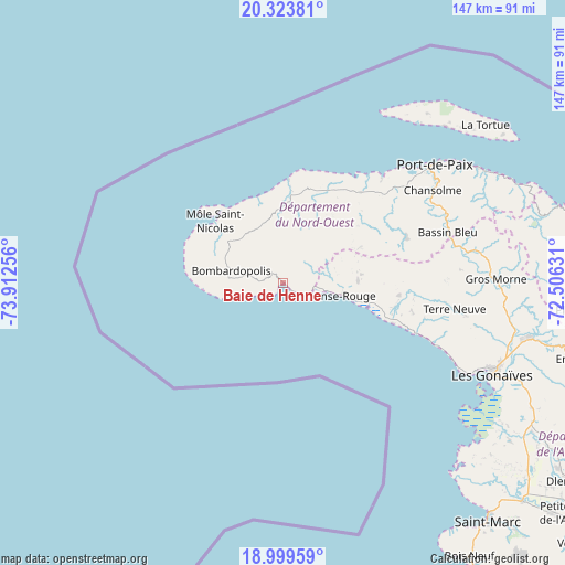 Baie de Henne on map