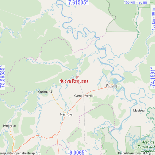 Nueva Requena on map
