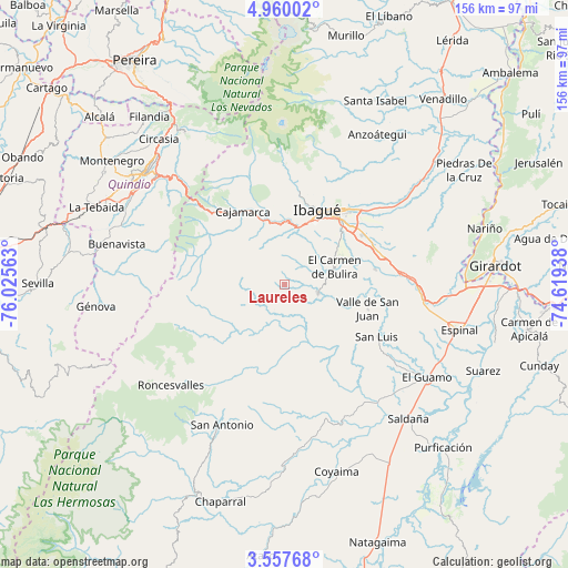 Laureles on map