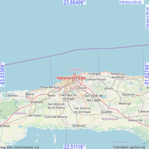 Habana del Este on map