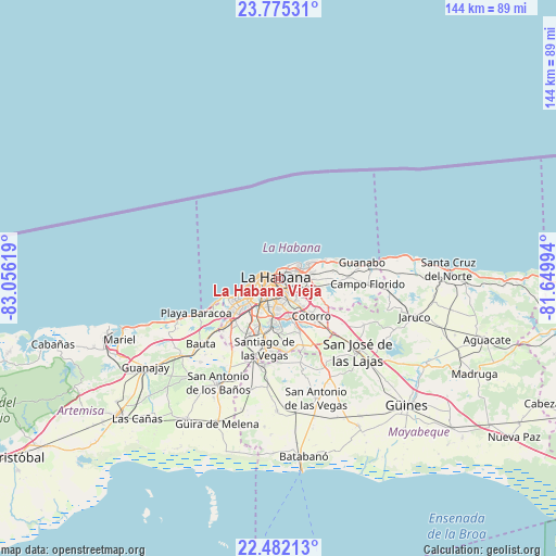 La Habana Vieja on map