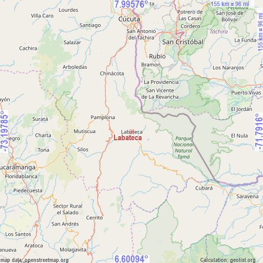 Labateca on map