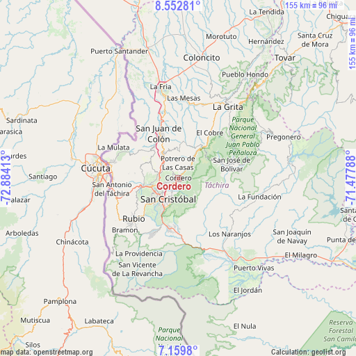 Cordero on map