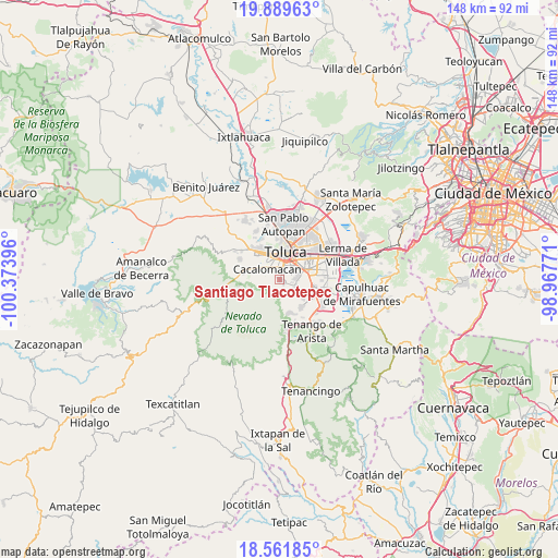 Santiago Tlacotepec on map