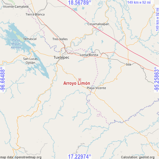 Arroyo Limón on map
