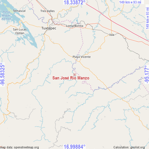San José Río Manzo on map