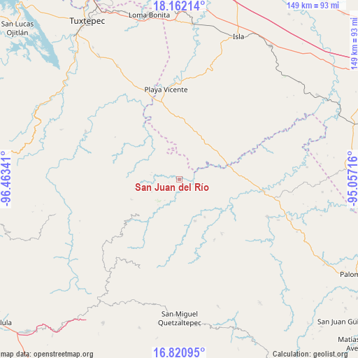 San Juan del Río on map