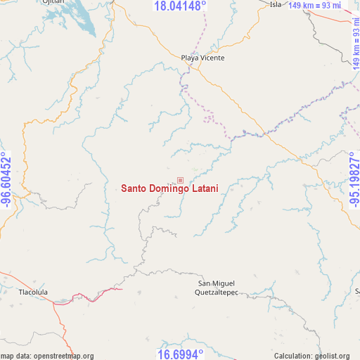 Santo Domingo Latani on map