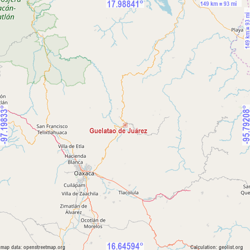 Guelatao de Juárez on map
