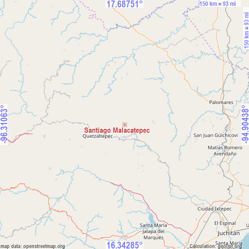 Santiago Malacatepec on map