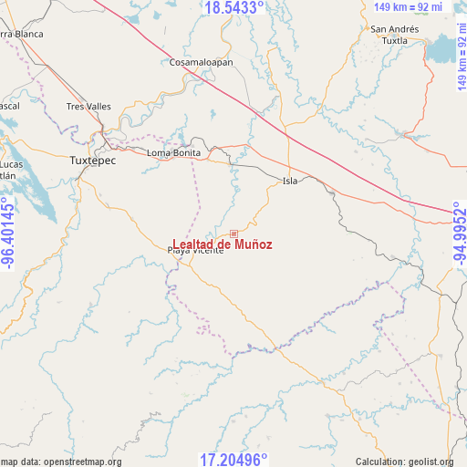 Lealtad de Muñoz on map
