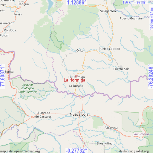 La Hormiga on map