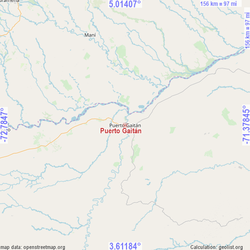 Puerto Gaitán on map