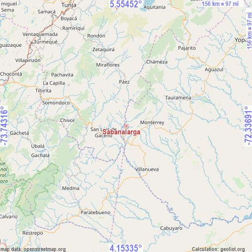 Sabanalarga on map